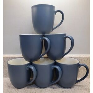 Noritake Stoneware set of 6 Blueberry Colorwave 12oz Coffee Cups Tea Mugs
